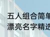 五人组合简单漂亮名字 五人组合简单漂亮名字精选