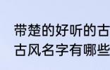 带楚的好听的古风名字 带楚的好听的古风名字有哪些